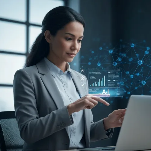 AI Business Coach helping a small business owner